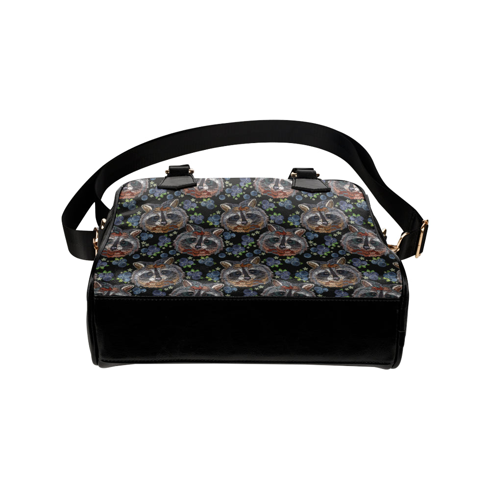 Raccoon Pattern Print Design A03 Shoulder Handbag