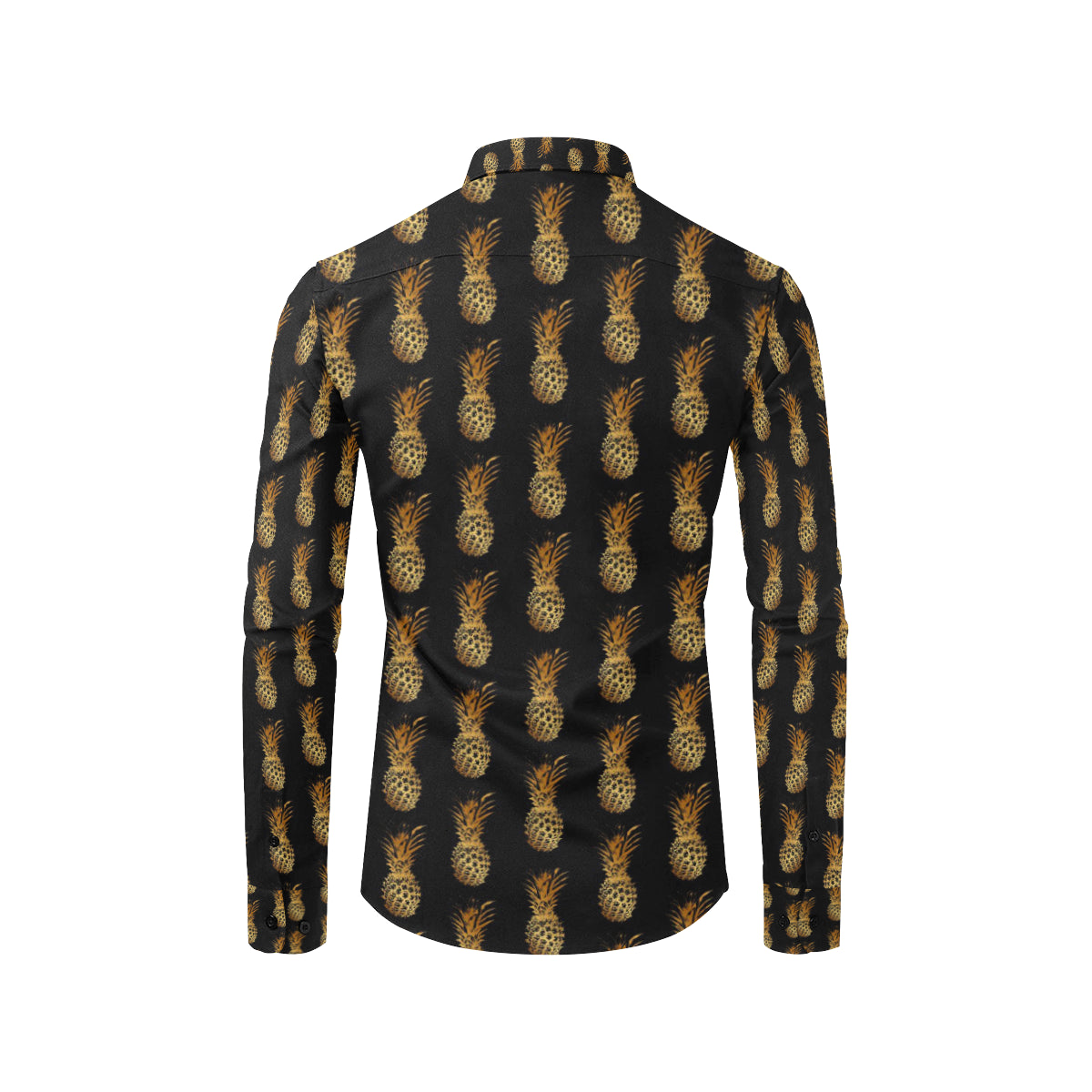 Pineapple Pattern Print Design A02 Men's Long Sleeve Shirt