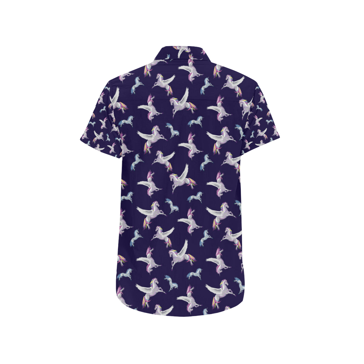Pegasus Pattern Print Design 02 Men's Short Sleeve Button Up Shirt