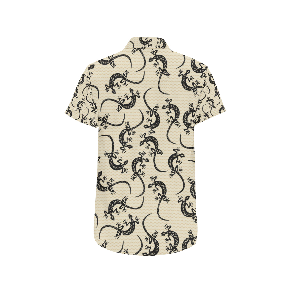 lizard Pattern Print Design 02 Men's Short Sleeve Button Up Shirt