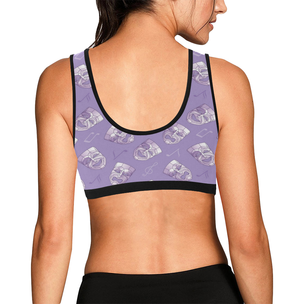 Acting Mask Pattern Print Design 05 Sports Bra