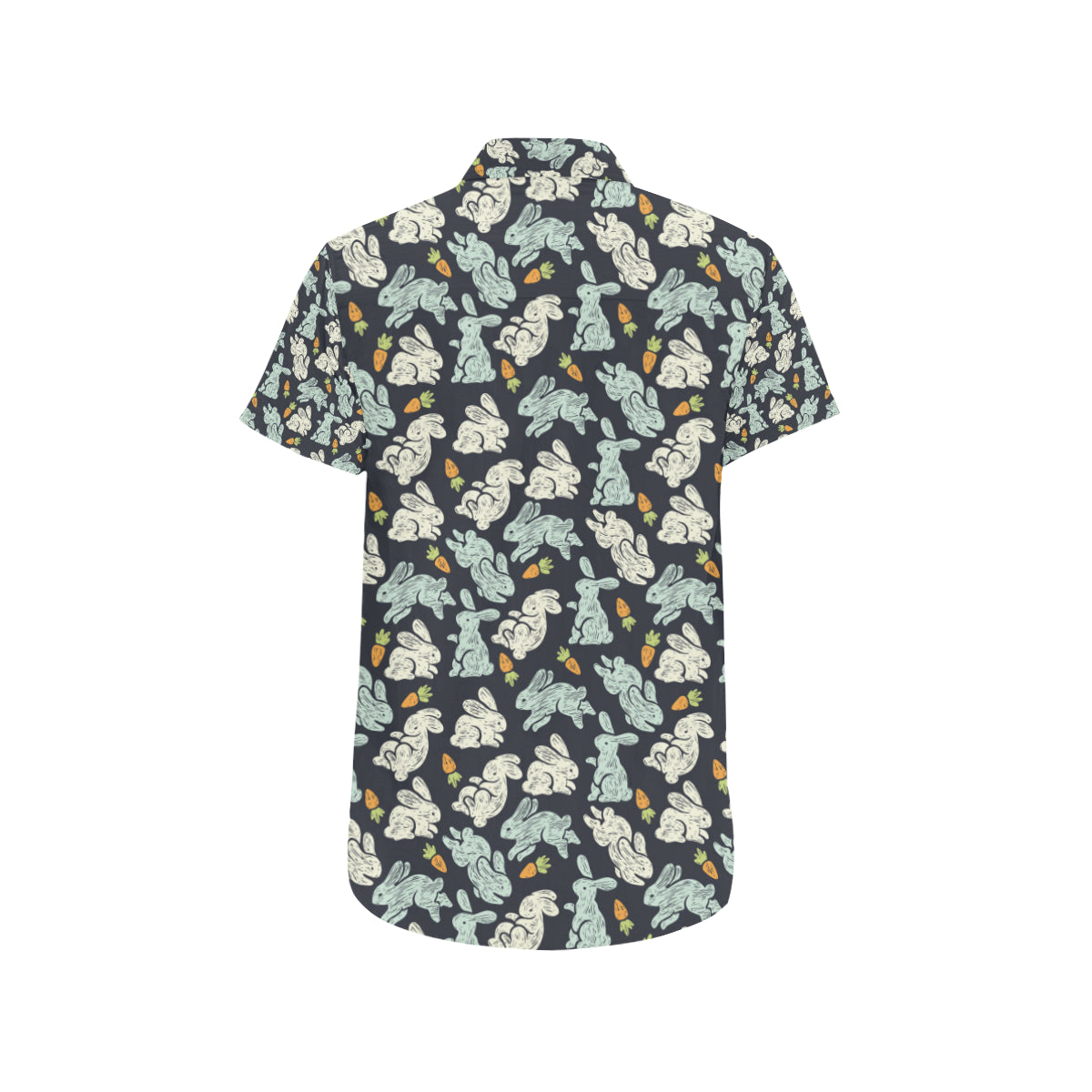 Bunny Pattern Print Design 04 Men's Short Sleeve Button Up Shirt