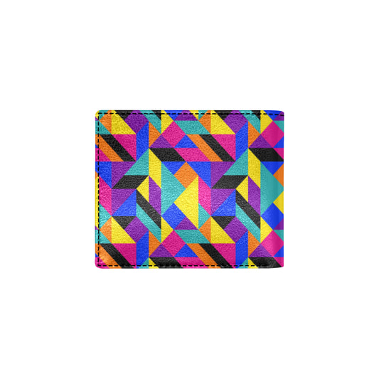 90s Colorful Pattern Print Design 1 Men's ID Card Wallet