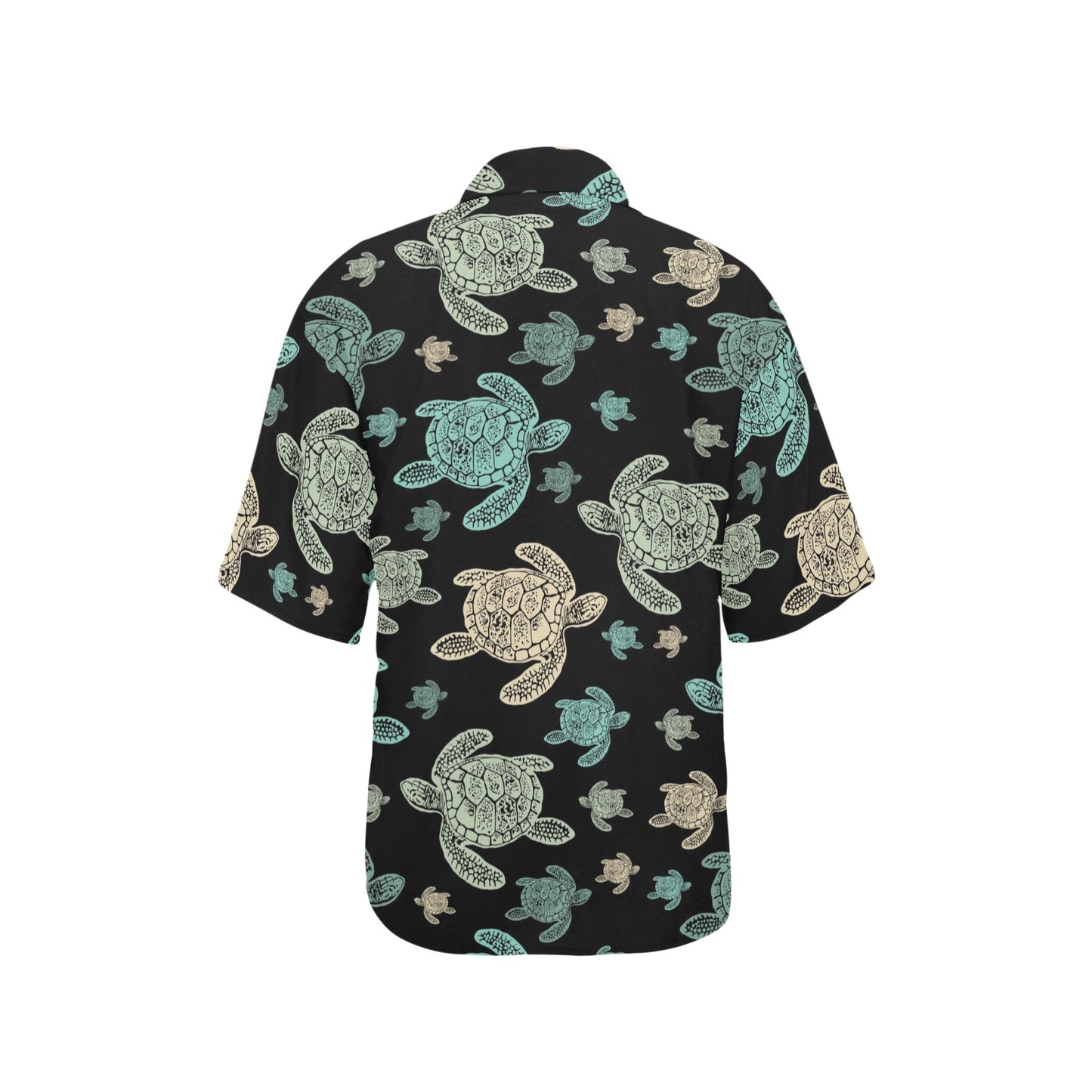 Sea Turtle Stamp Pattern Women's Hawaiian Shirt