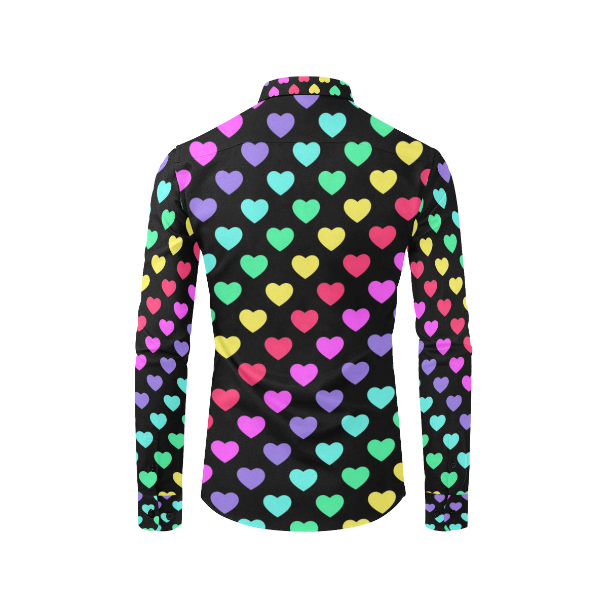 Heart Rainbow Pattern Print Design HE02 Men's Long Sleeve Shirt