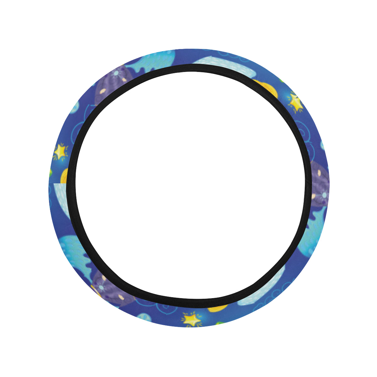 Angel Little Pattern Print Design 02 Steering Wheel Cover with Elastic Edge