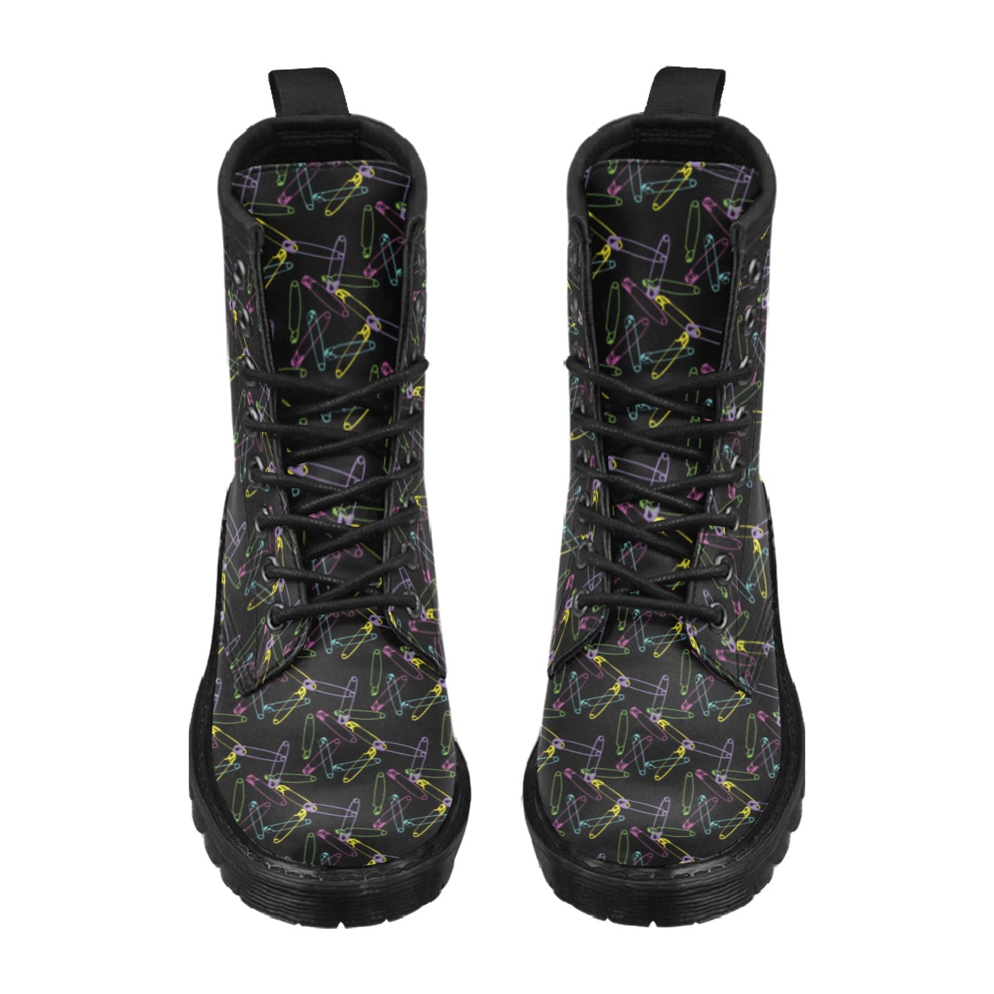 Safety Pin Print Design LKS304 Women's Boots