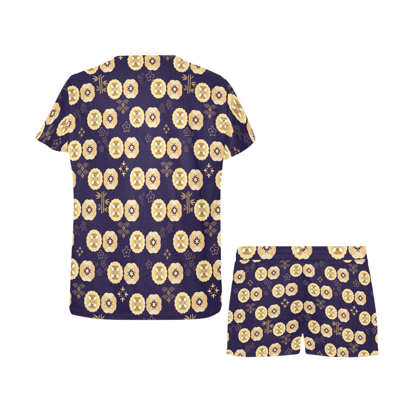 Sakura Print Design LKS303 Women's Short Pajama Set