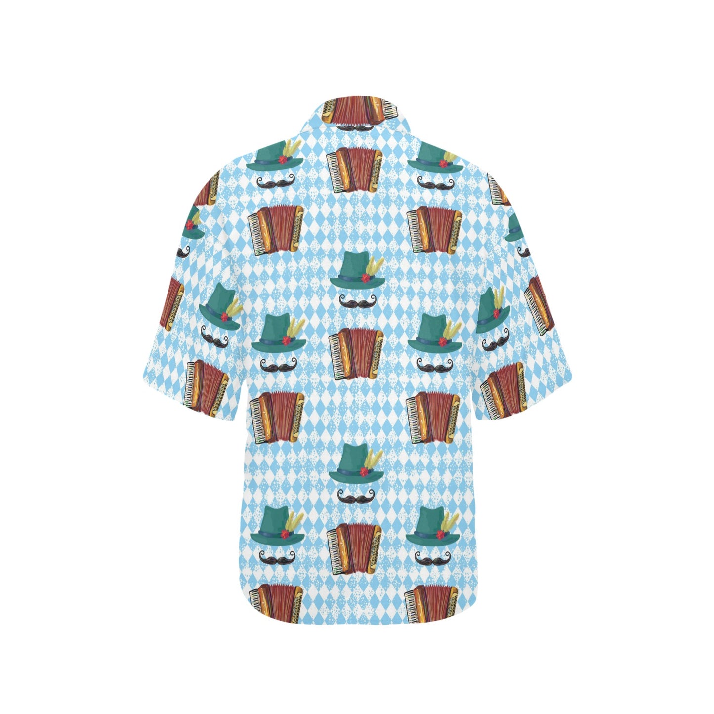 Accordion Mustache Pattern Print Design 01 Women's Hawaiian Shirt