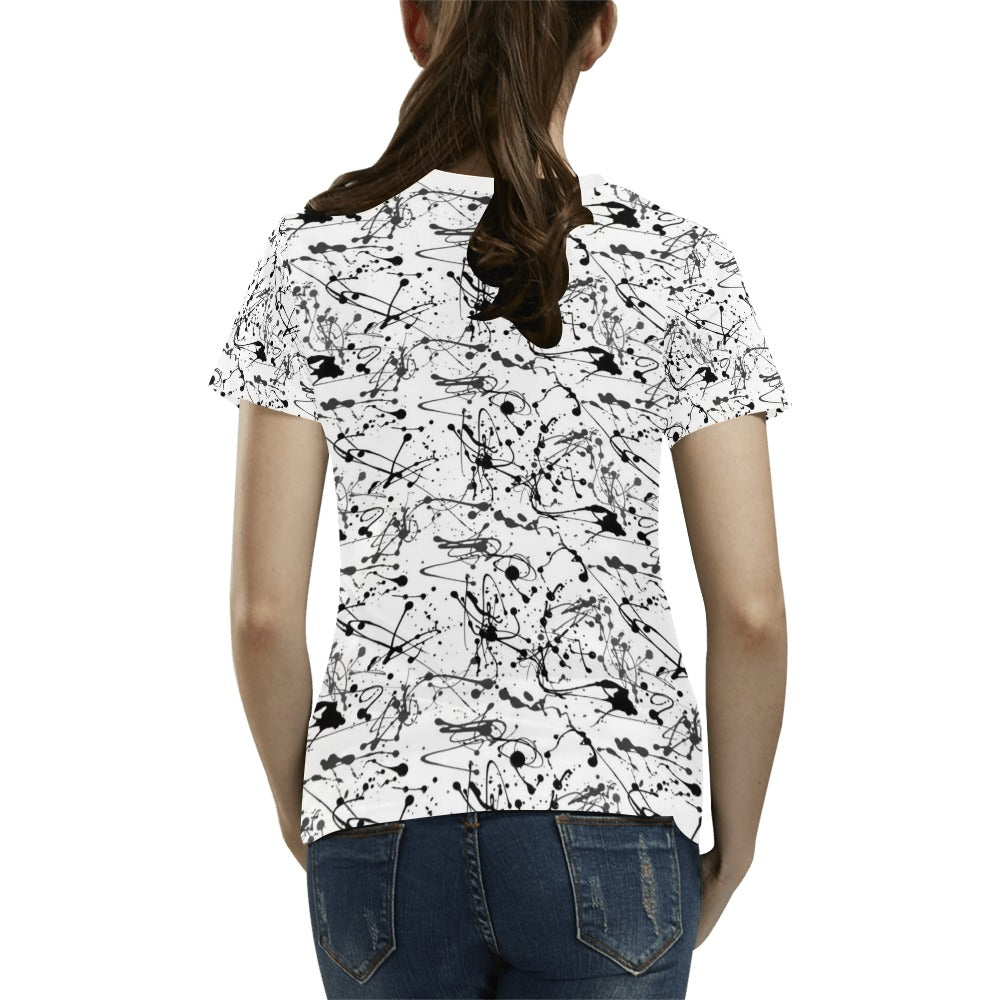 Splatter Print Design LKS305 Women's T-shirt