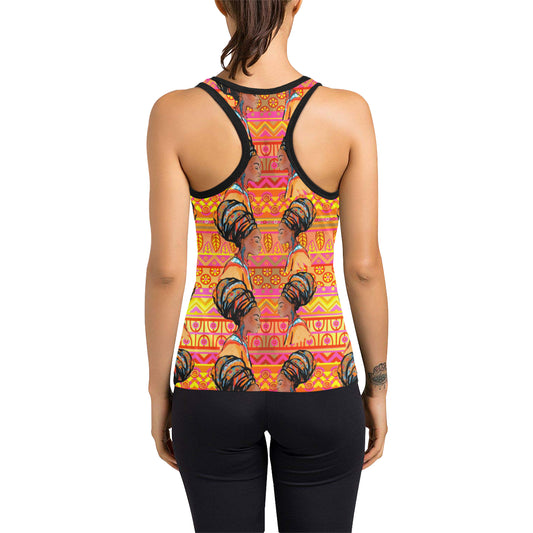 African Girl Aztec Women's Racerback Tank Top