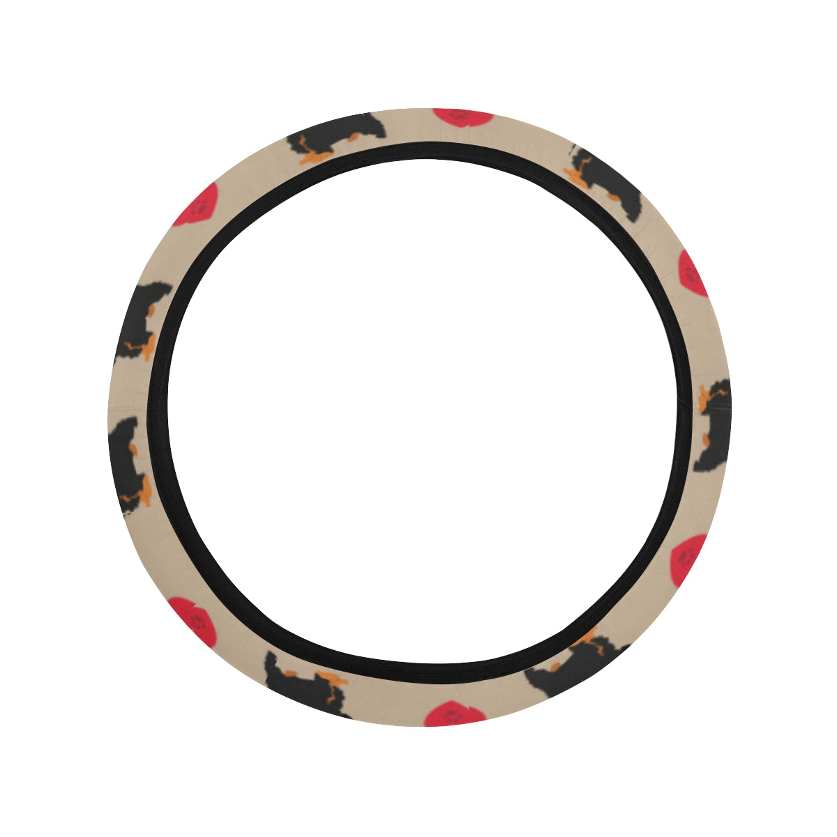 Cocker Pattern Print Design 02 Steering Wheel Cover with Elastic Edge