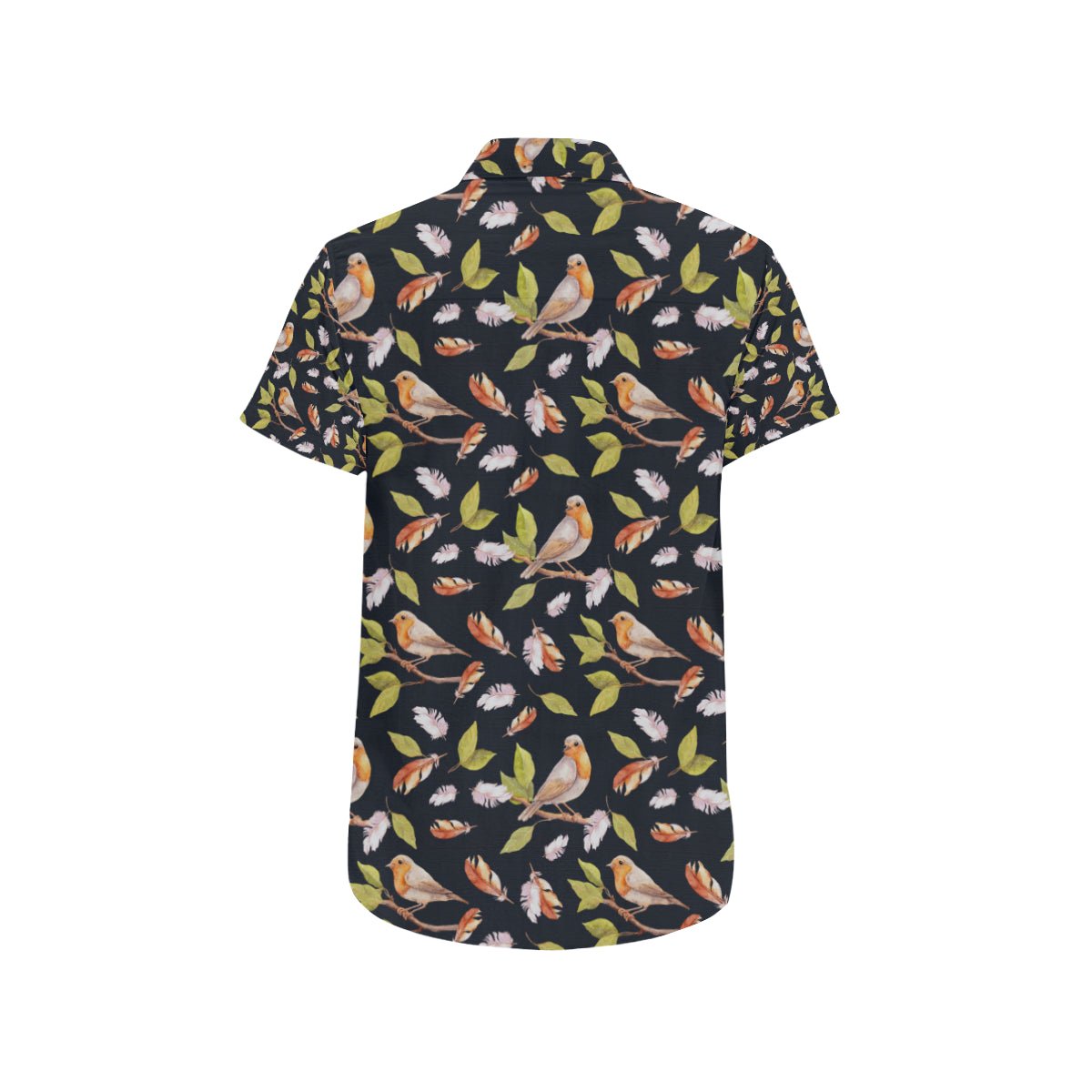 Birds Pattern Print Design 02 Men's Short Sleeve Button Up Shirt