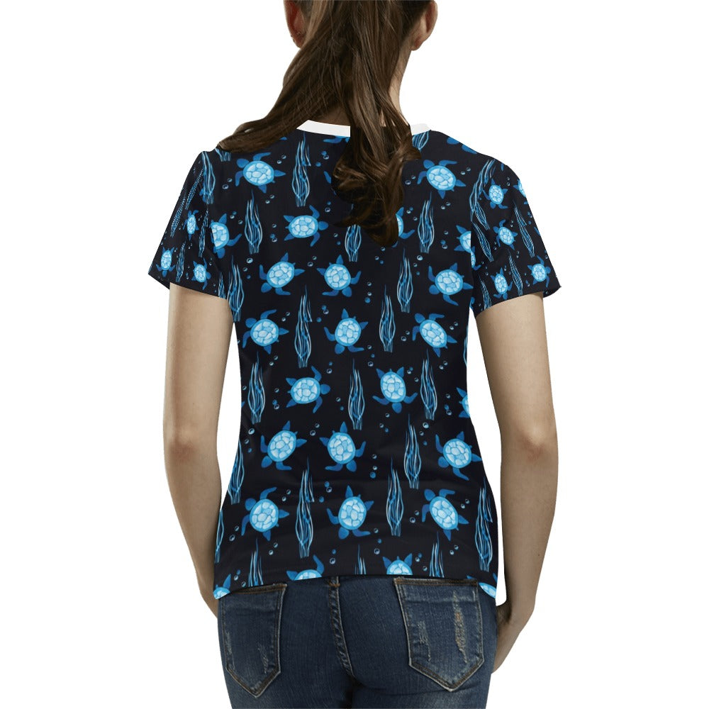 Sea Turtle Print Design LKS3013 Women's T-shirt