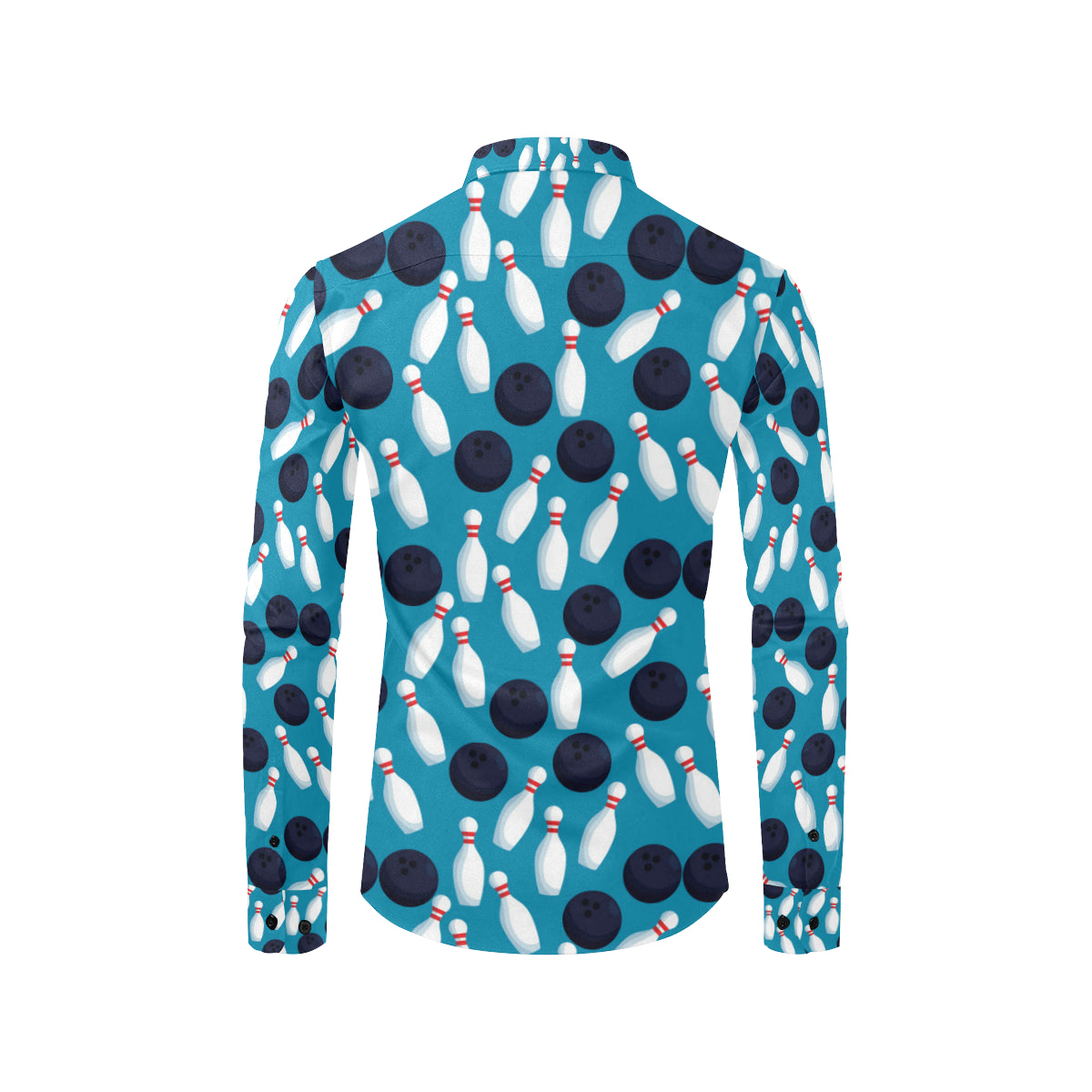 Bowling Pin Pattern Print Design 010 Men's Long Sleeve Shirt