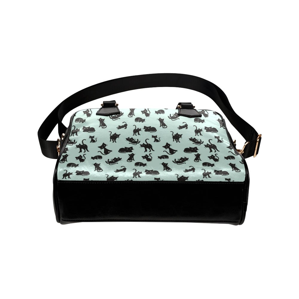 Black Cat Pattern Print Design 04 Shoulder Handbag