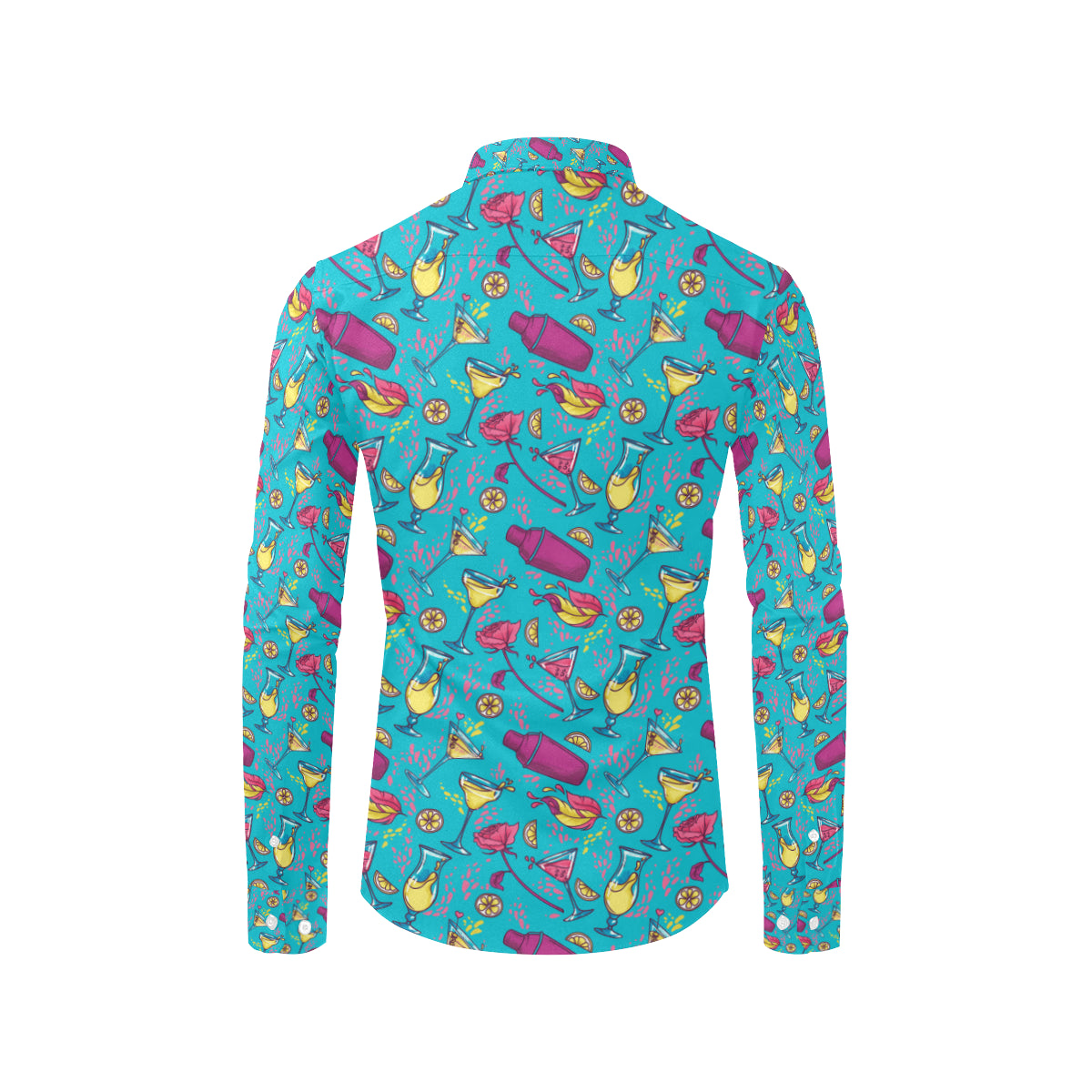 Cocktail Pattern Print Design 03 Men's Long Sleeve Shirt