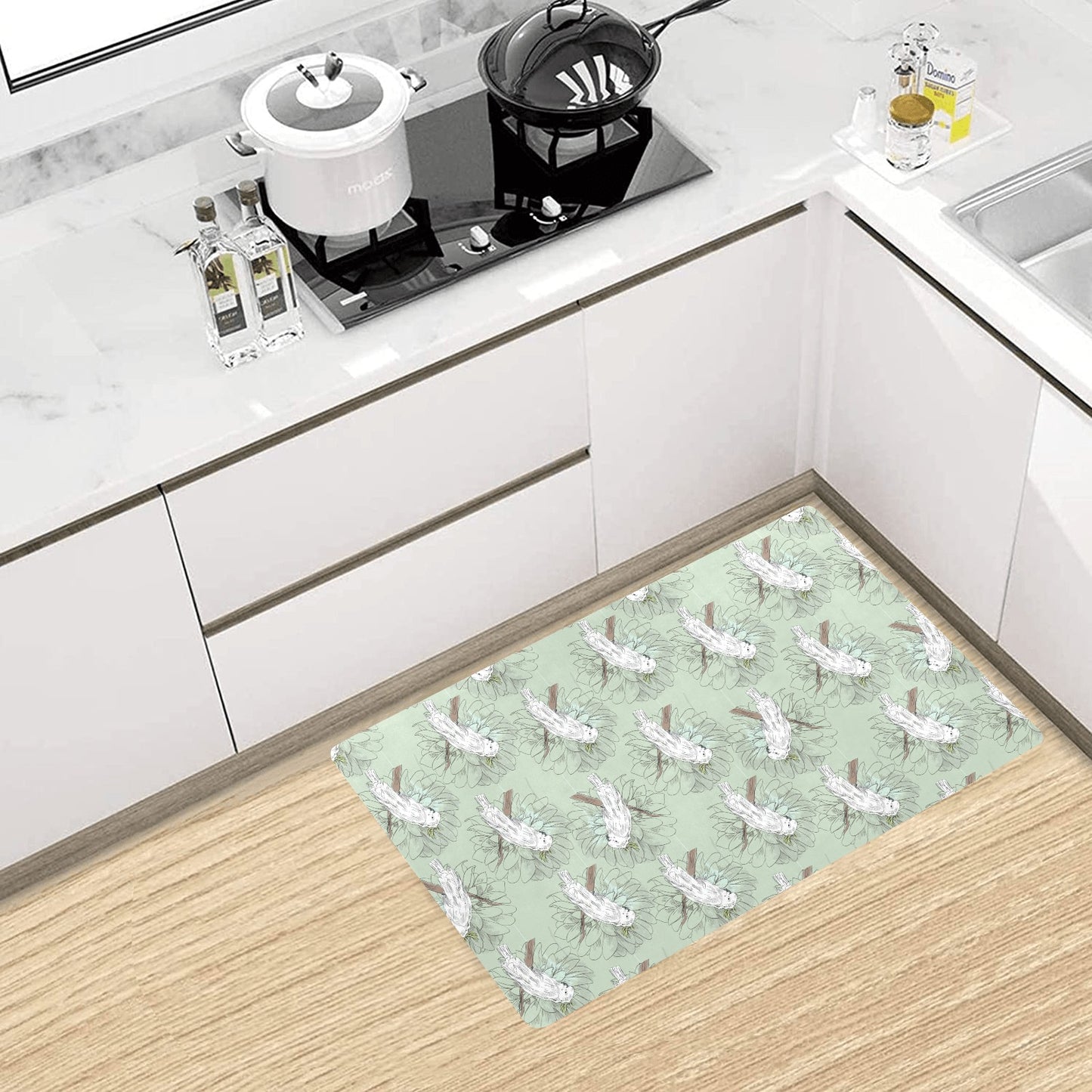 Cockatiel Pattern Print Design 01 Kitchen Mat