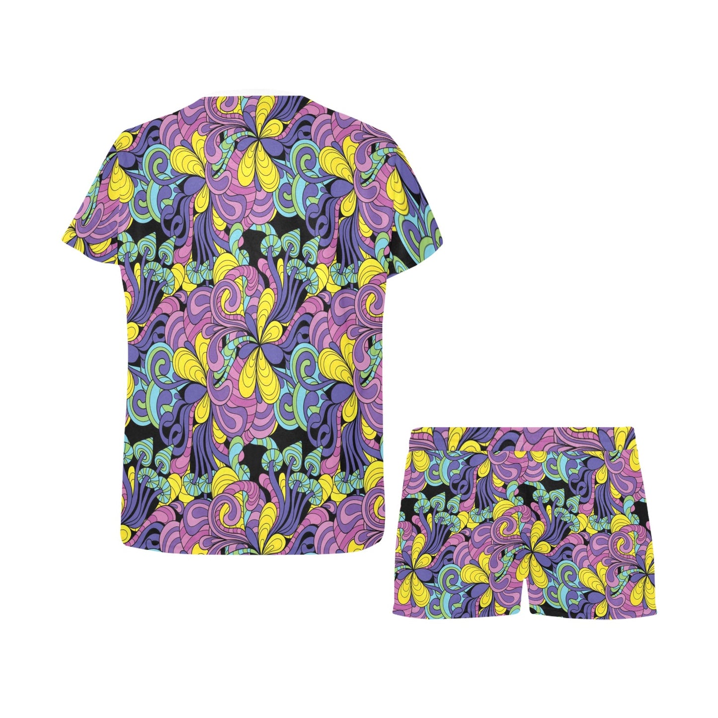 Trippy Print Design LKS305 Women's Short Pajama Set