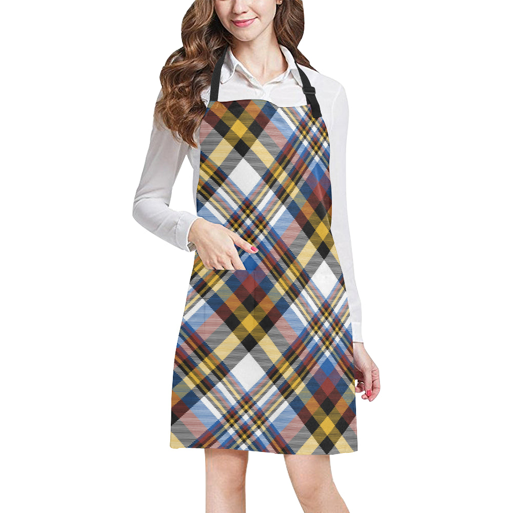 Madras Pattern Print Design 01 Apron with Pocket