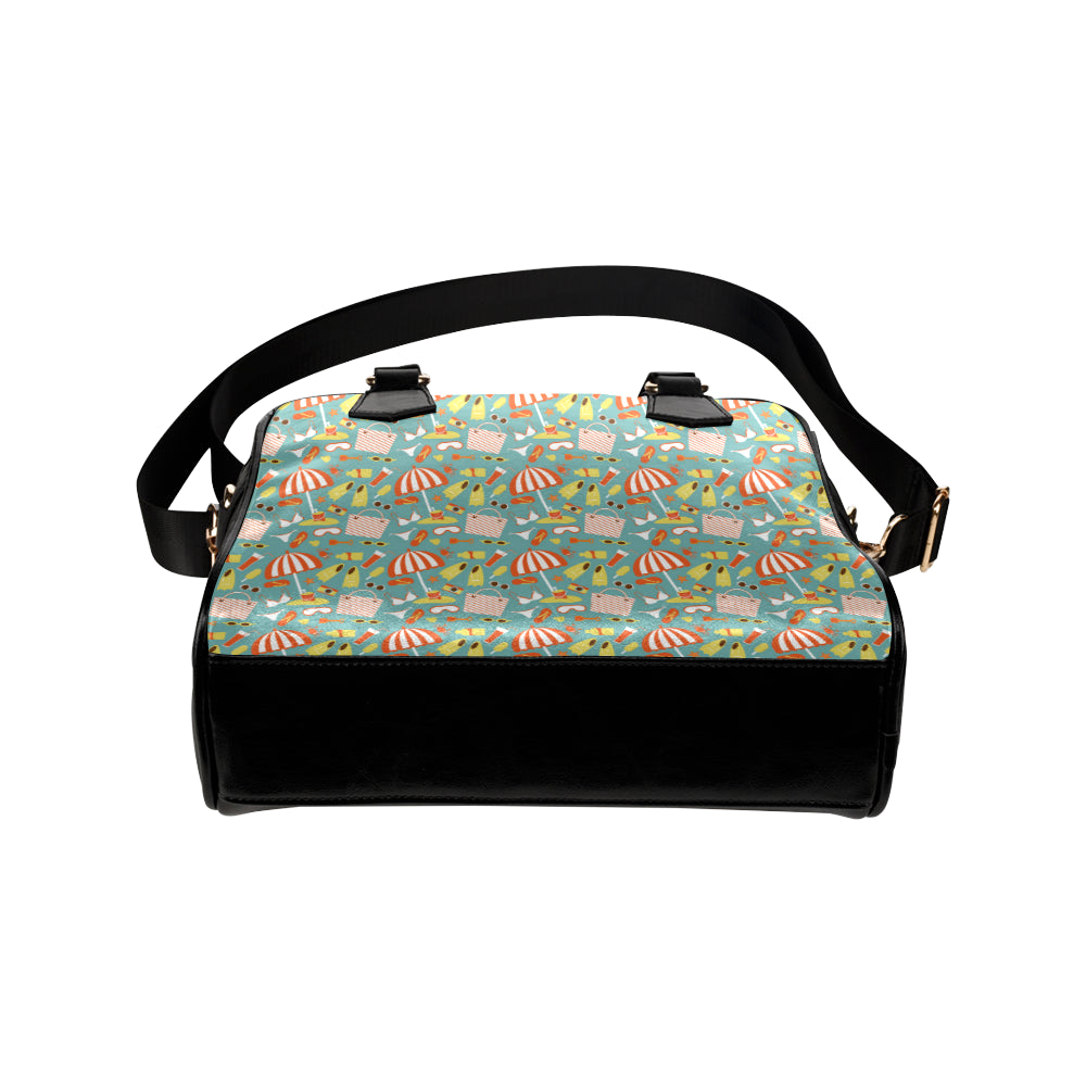 Beach Scene Pattern Print Design 02 Shoulder Handbag