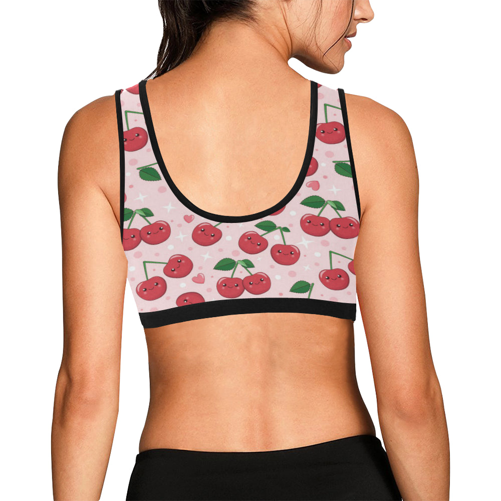 Cherry Pattern Print Design CH02 Sports Bra