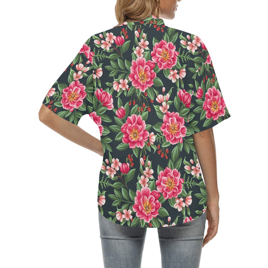 Summer Floral Pattern Print Design SF06 Women's Hawaiian Shirt