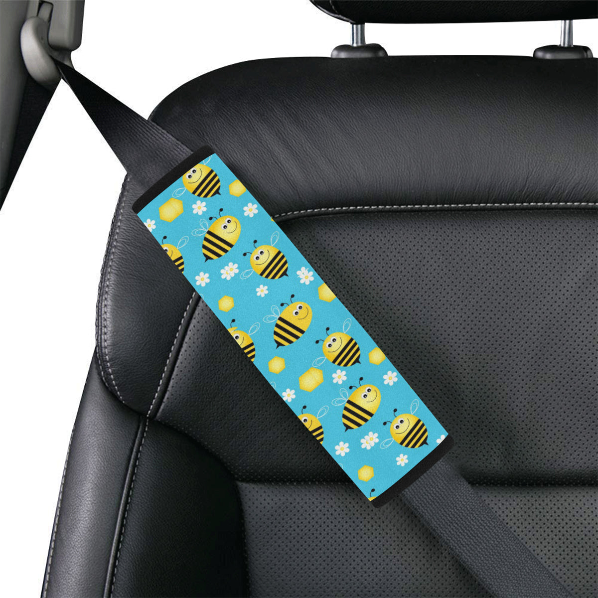 Bee Pattern Print Design BEE06 Car Seat Belt Cover