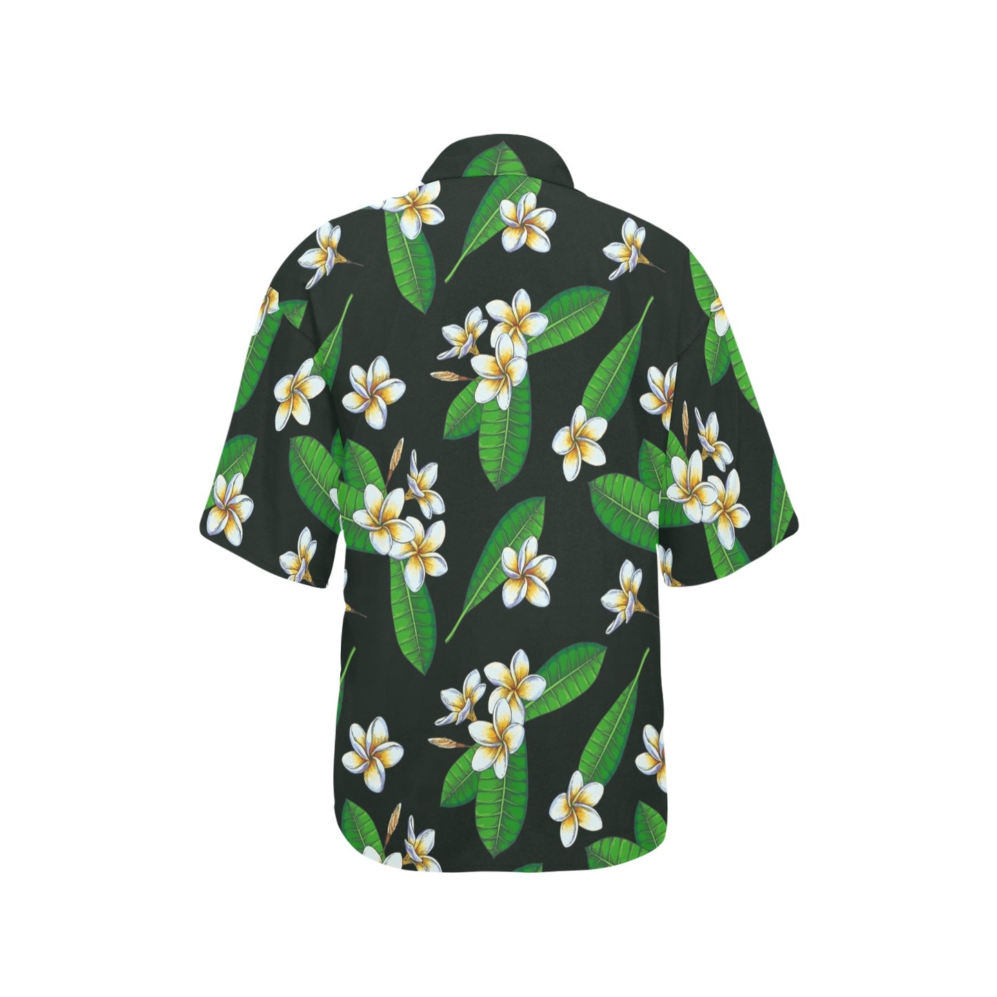 White Plumeria Pattern Print Design PM023 Women's Hawaiian Shirt