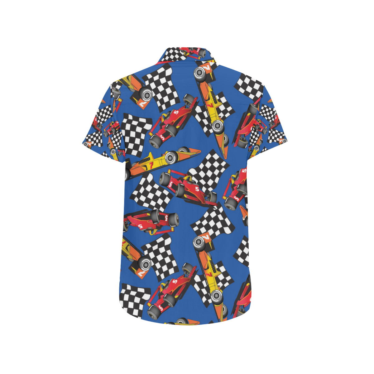Racing Pattern Print Design A01 Men's Short Sleeve Button Up Shirt