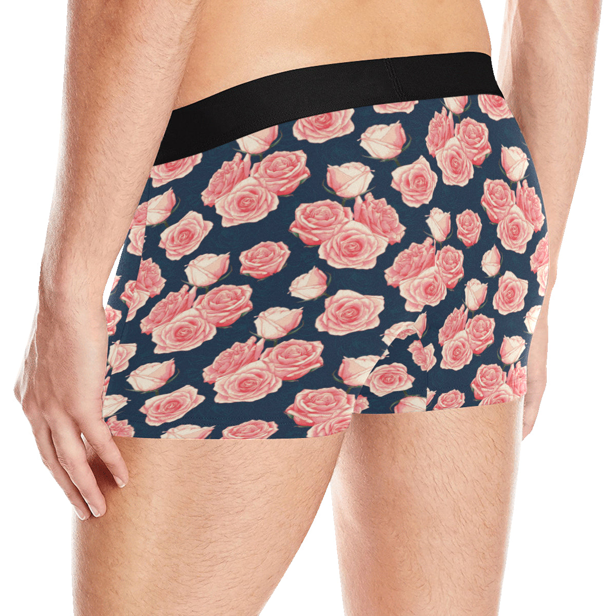 Rose Pattern Print Design A03 Men's Boxer Briefs