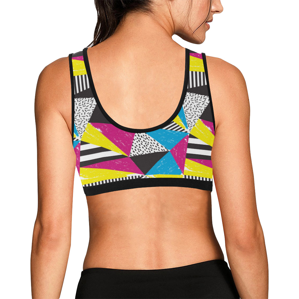 80s Pattern Print Design 2 Sports Bra