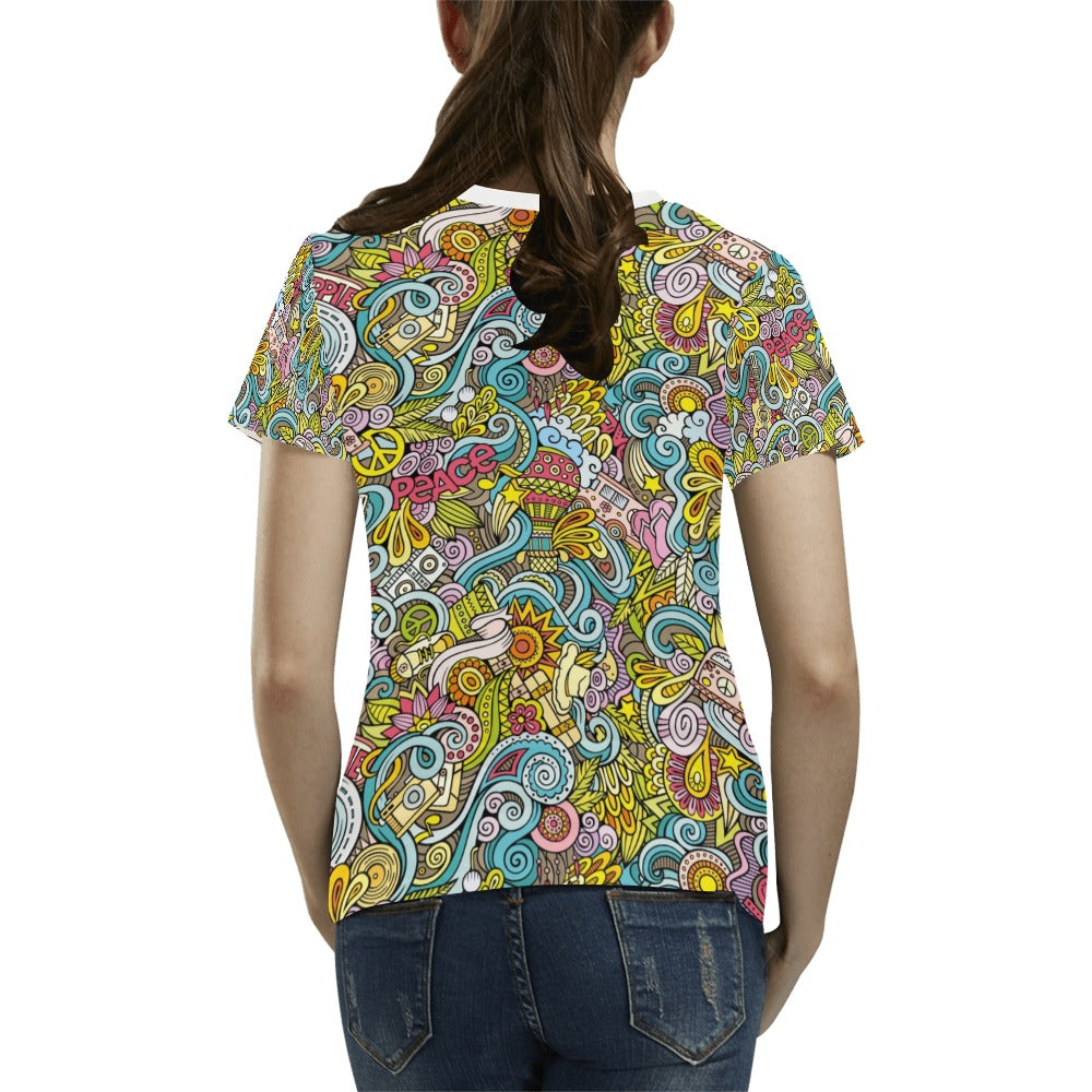 Hippie Print Design LKS301 Women's T-shirt