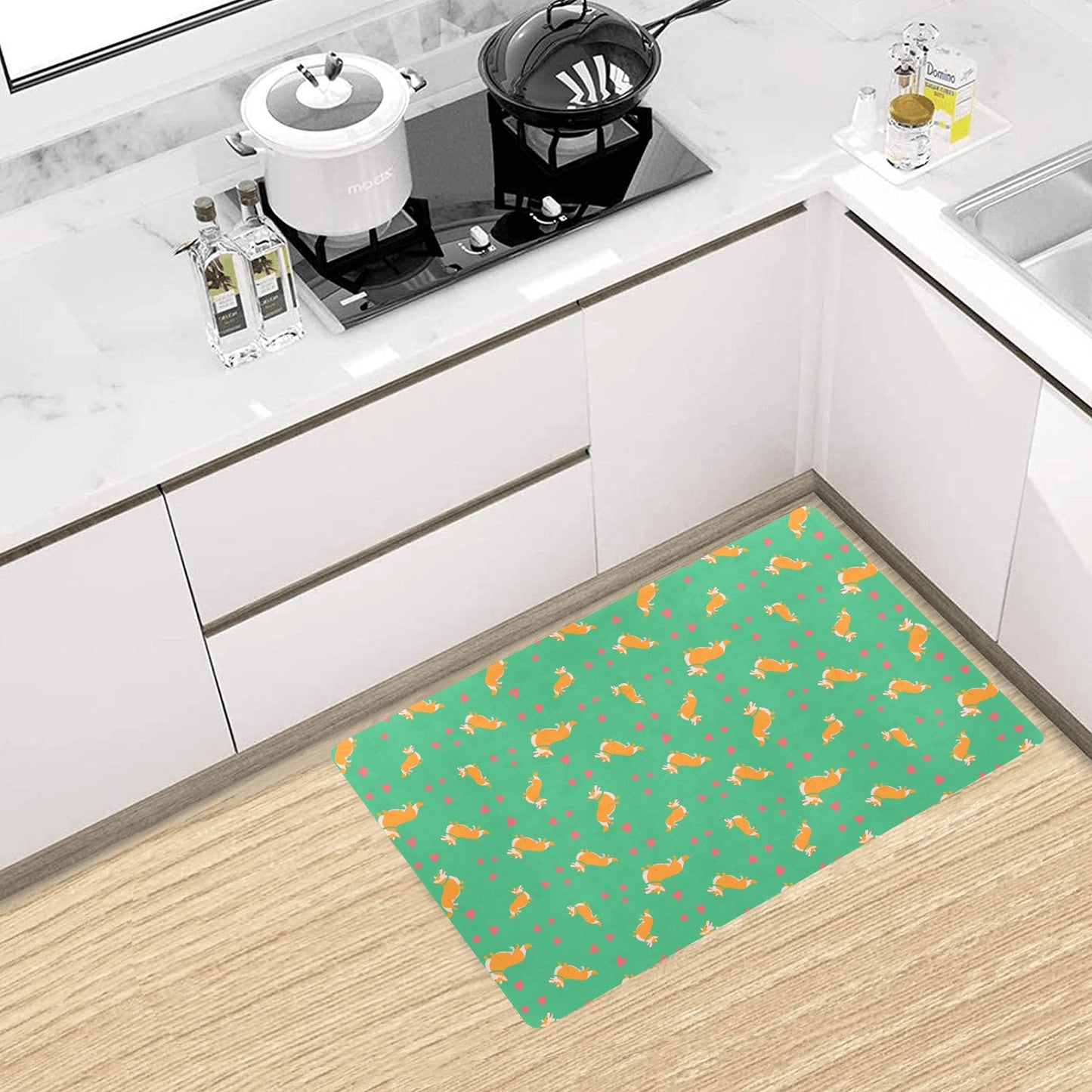 Cardigan Welsh Corgis Pattern Print Design 03 Kitchen Mat