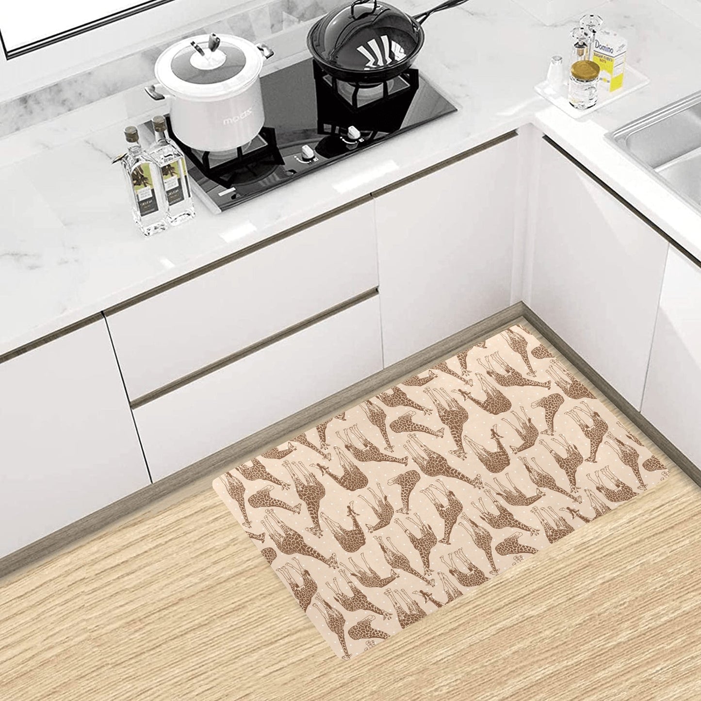 Giraffe Pattern Design Print Kitchen Mat