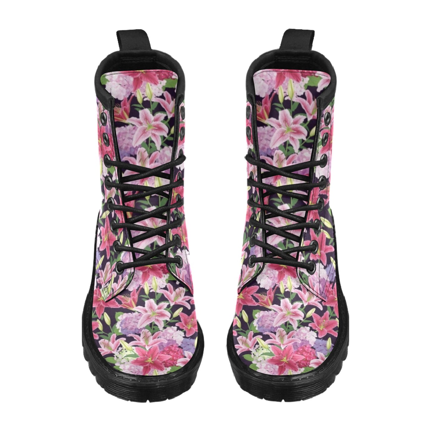 Lily Pattern Print Design LY017 Women's Boots