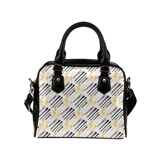 Clarinet Pattern Print Design 01 Shoulder Handbag