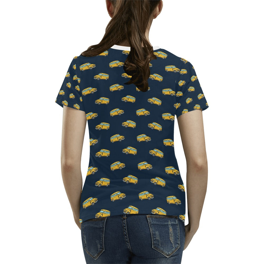 School Bus Print Design LKS304 Women's T-shirt