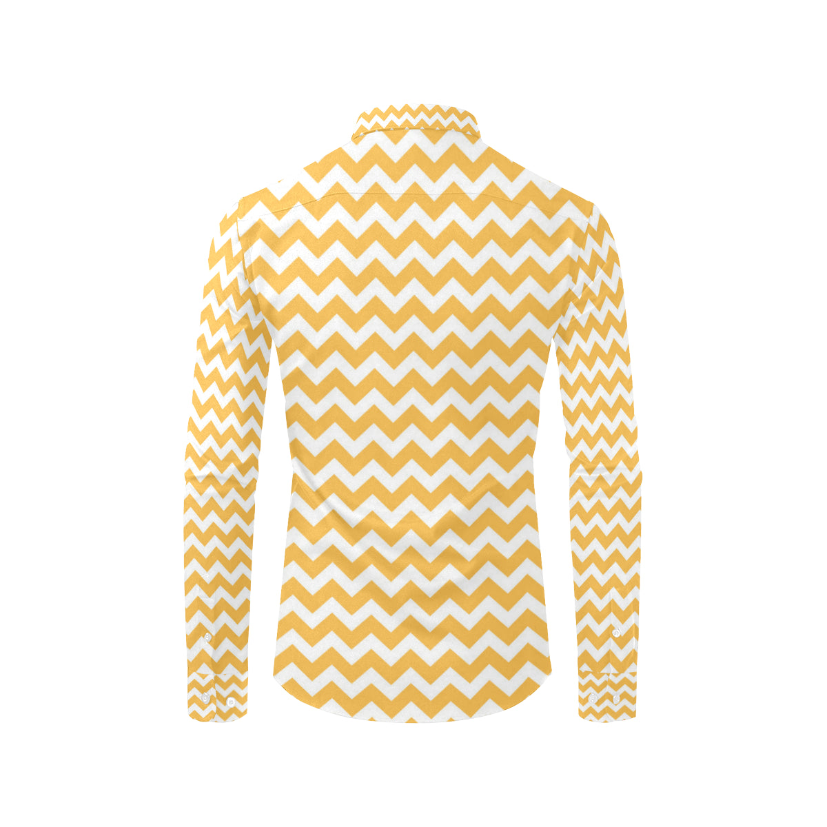 Chevron Orange Pattern Print Design 01 Men's Long Sleeve Shirt