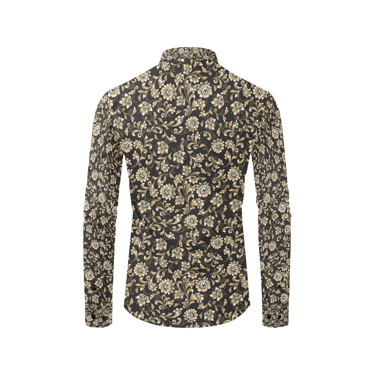 Brocade Pattern Print Design 03 Men's Long Sleeve Shirt