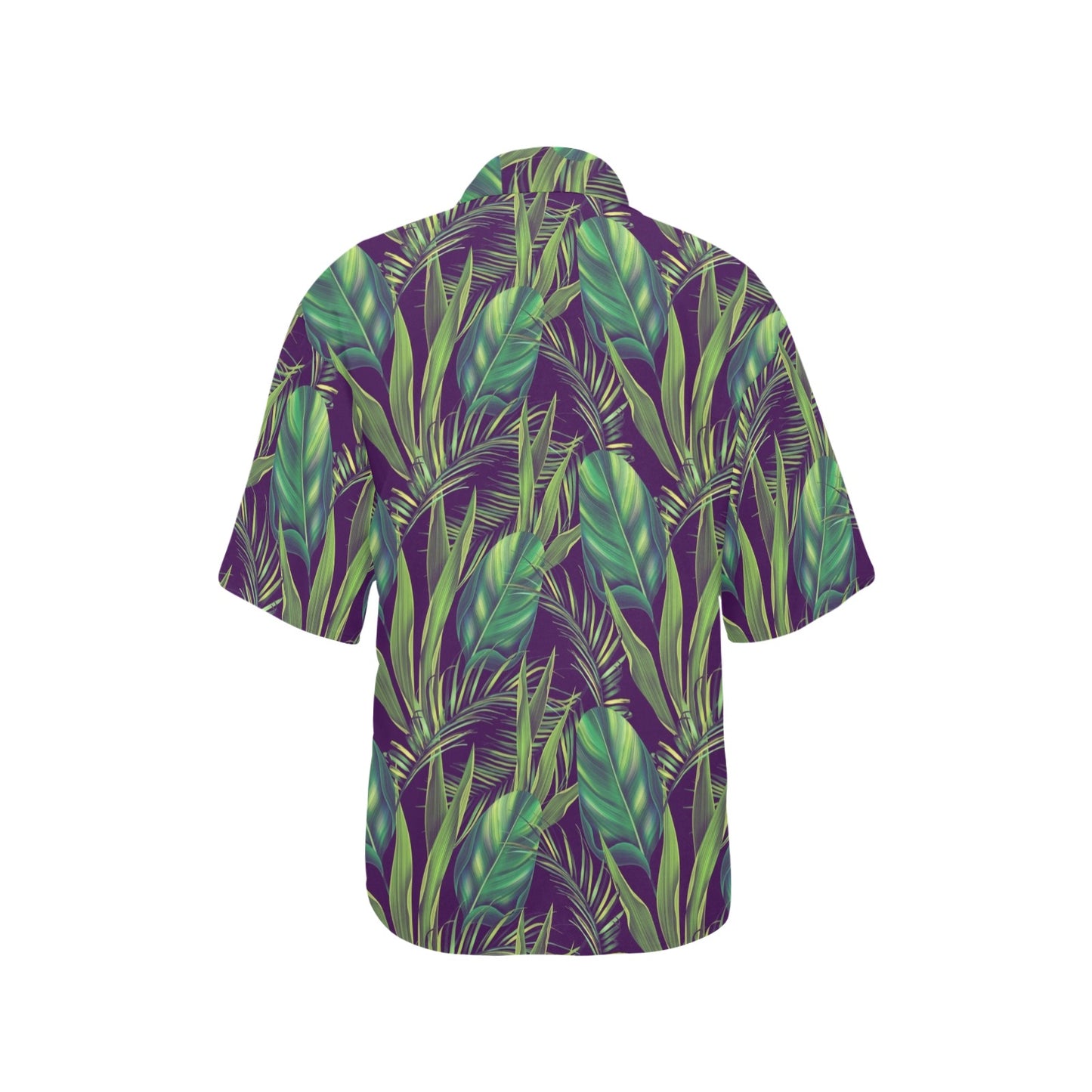 Palm Leaves Pattern Print Design PL03 Women's Hawaiian Shirt