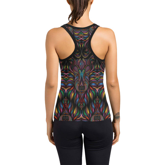 Colorful Art Wolf Women's Racerback Tank Top