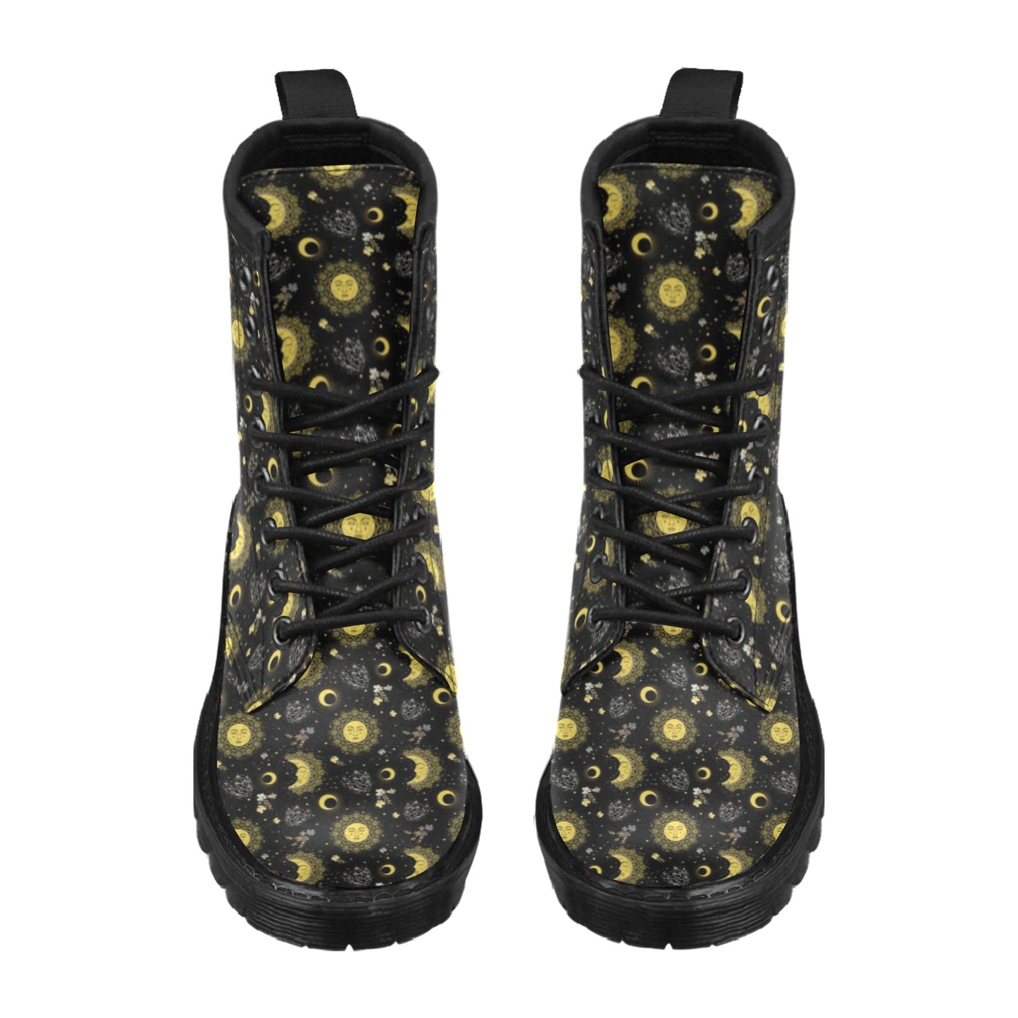 Sun Moon Print Design LKS301 Women's Boots