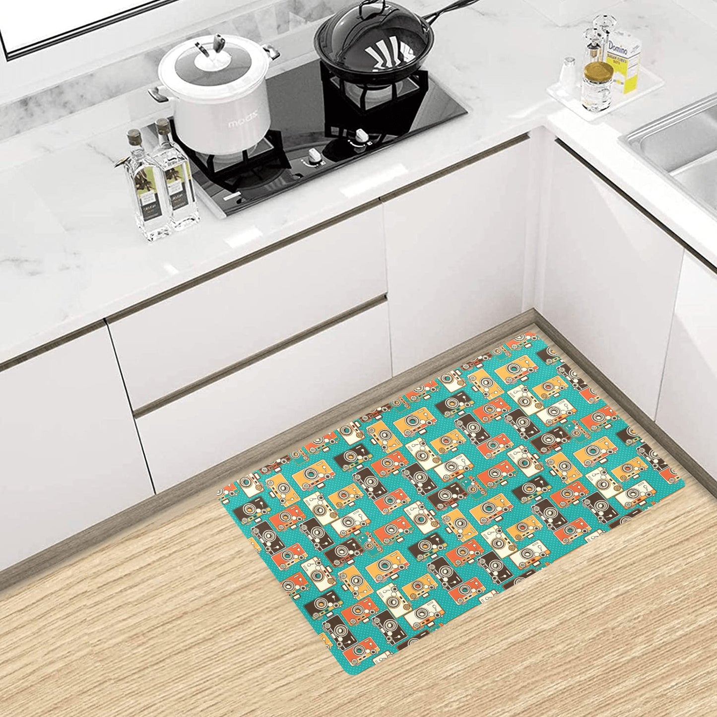 Camera Pattern Print Design 02 Kitchen Mat