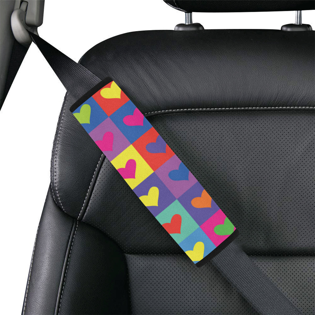Pop Art Heart Pattern Print Design A01 Car Seat Belt Cover
