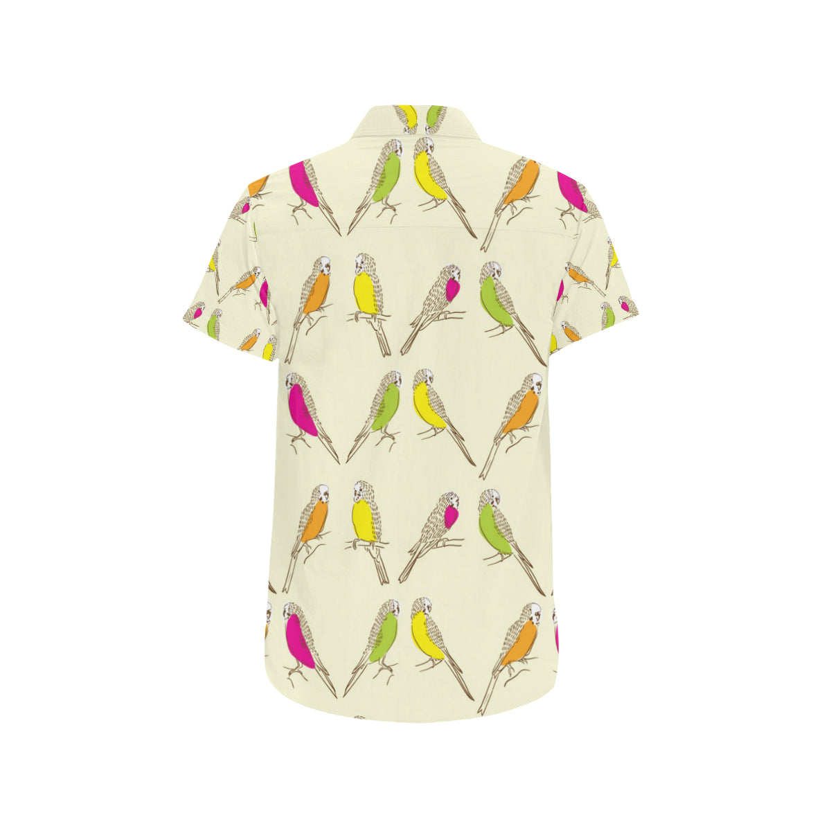 Parakeet Pattern Print Design A01 Men's Short Sleeve Button Up Shirt