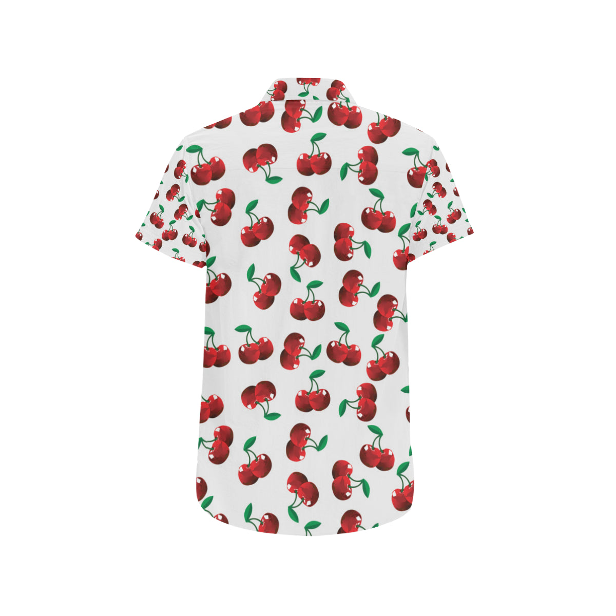 Cherry Pattern Print Design 01 Men's Short Sleeve Button Up Shirt