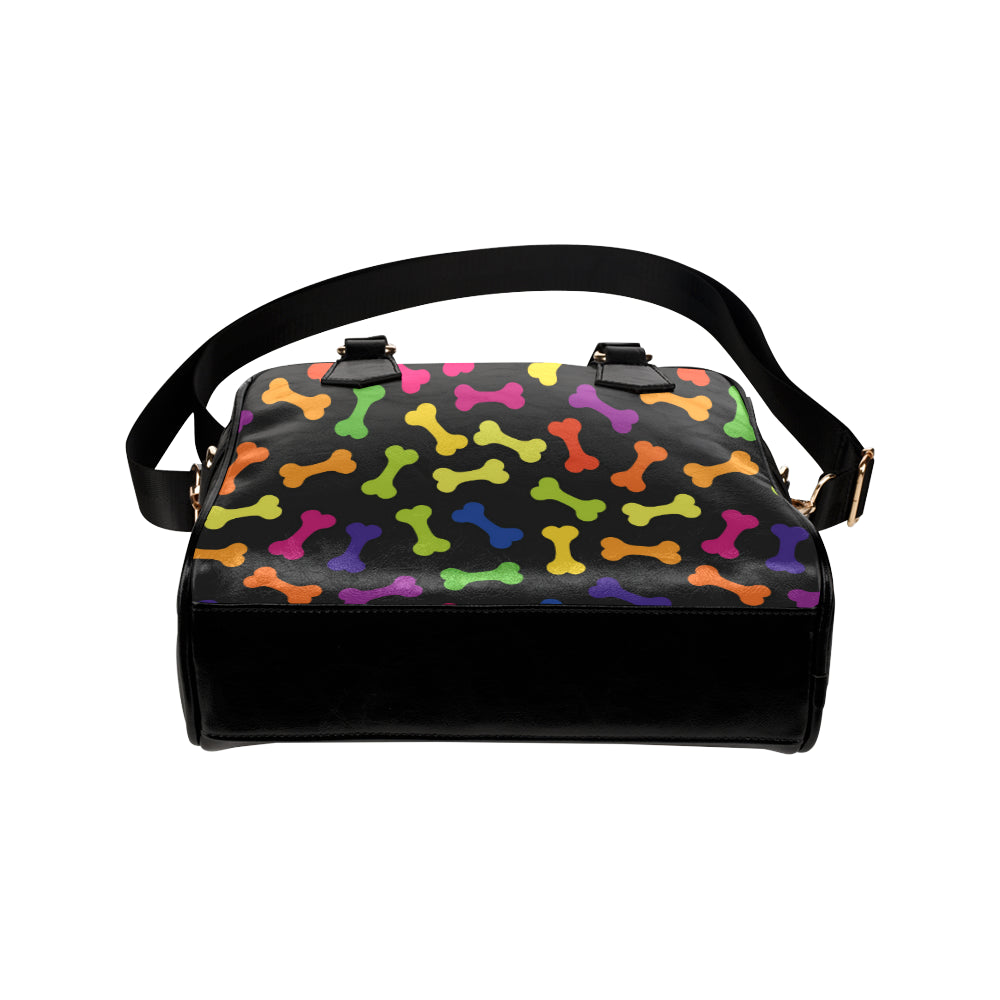 Dog Bone Neon Color Pattern Print Design 02 Shoulder Handbag