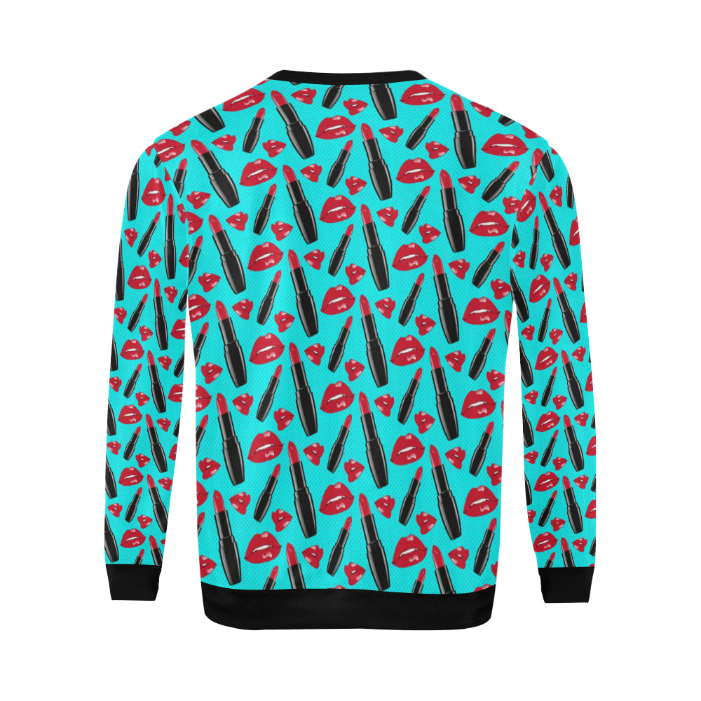 Lipstick Pattern Print Design LT02 Men Long Sleeve Sweatshirt