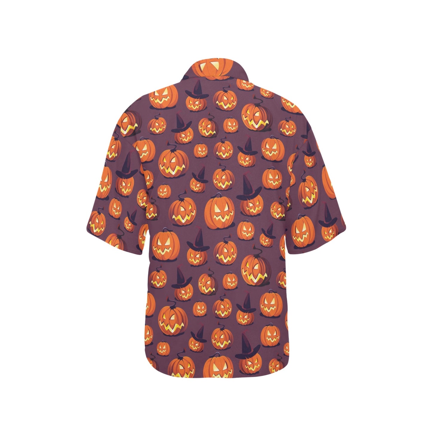 Halloween Pumpkin Pattern Print Design 03 Women's Hawaiian Shirt